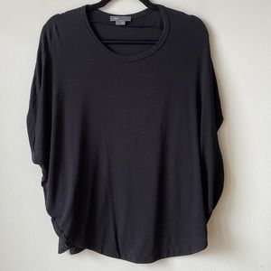 Black Vince Tee with Rounded Sleeve
